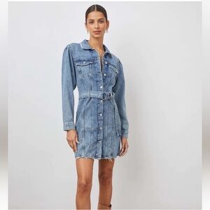 Rails Griffith Denim Dress Indigo Charm Blue Size M Revolve Western Minimalist